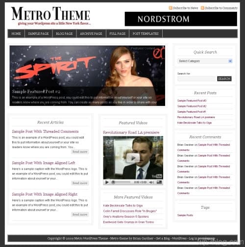 metro wordpress theme