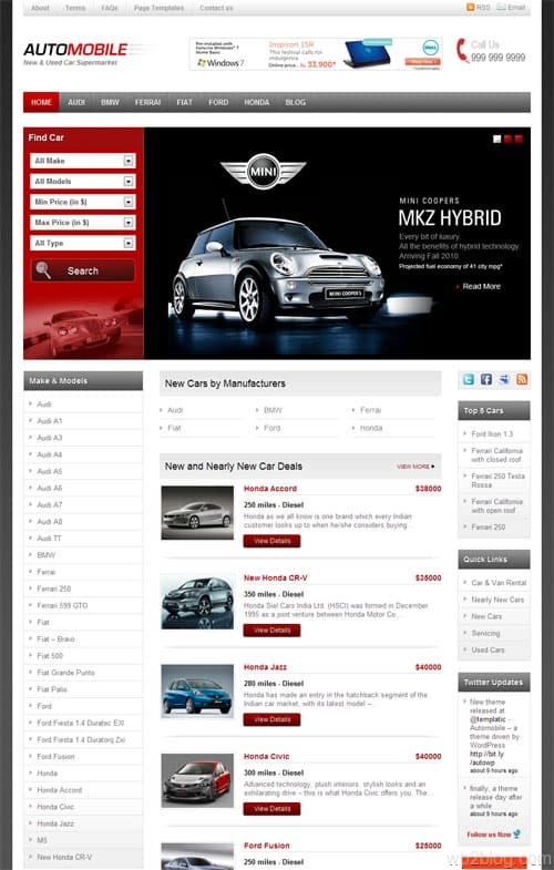 Automobile Premium WordPress Theme