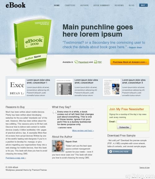 ebook wordpress theme