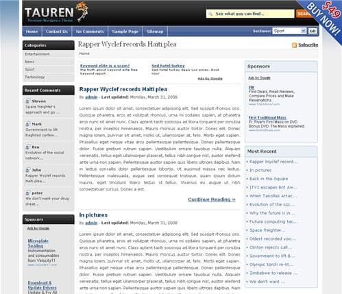 Tauren WordPress Theme