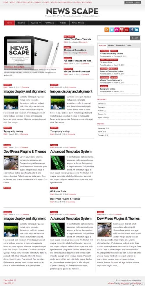 newscape wordpress theme