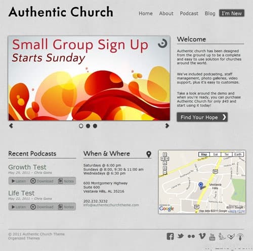 Authentic Church WordPress Theme