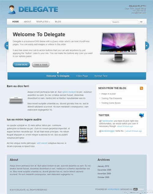 delegate wordpress theme