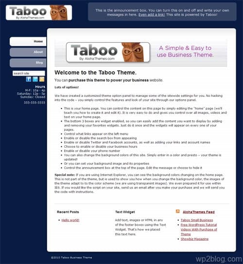 Taboo Business Premium WordPress Theme