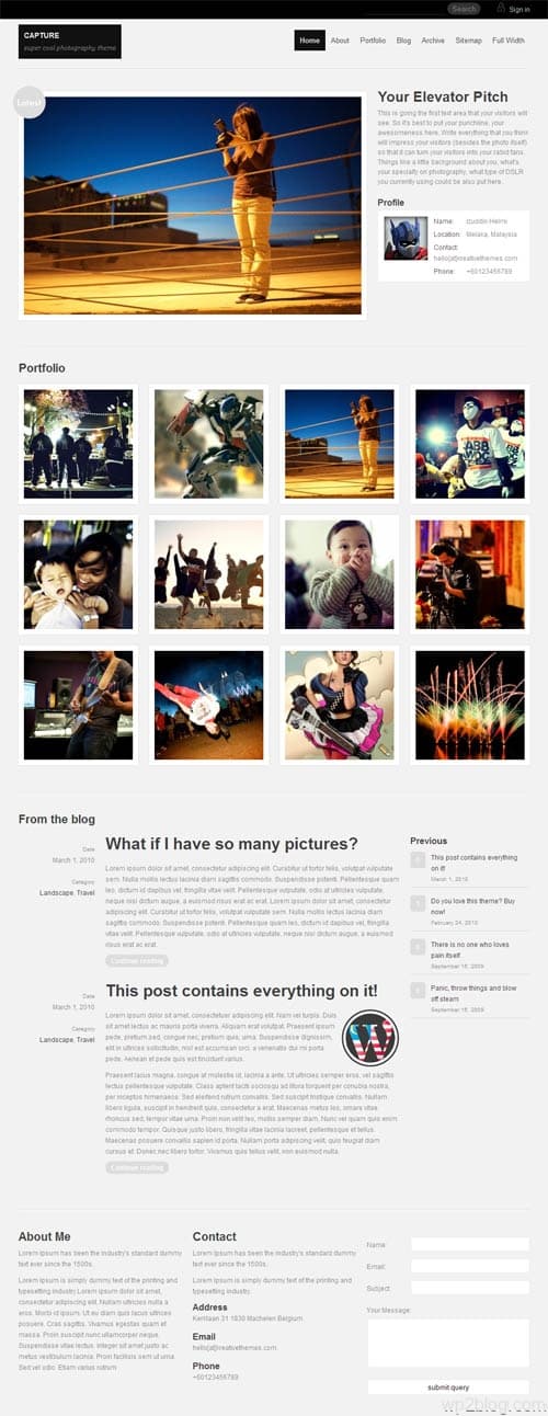 Capture Photography WordPress Theme