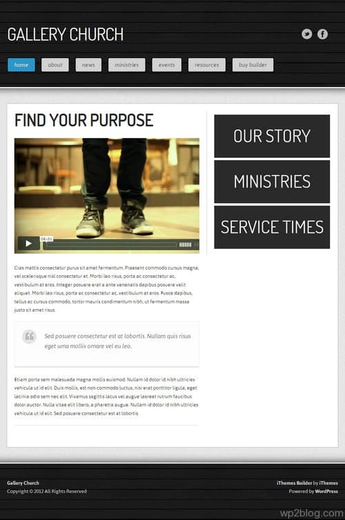 Gallery Church WordPress Theme