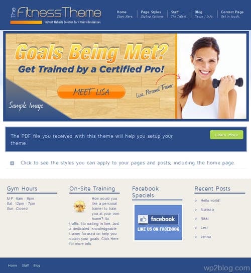 Fitness WordPress Theme