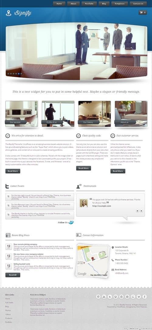 Biznify WordPress Theme