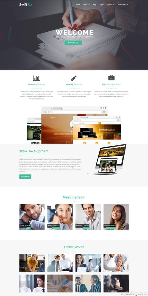 SwiftBiz WordPress Theme