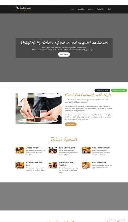 MyRestaurant WordPress Theme