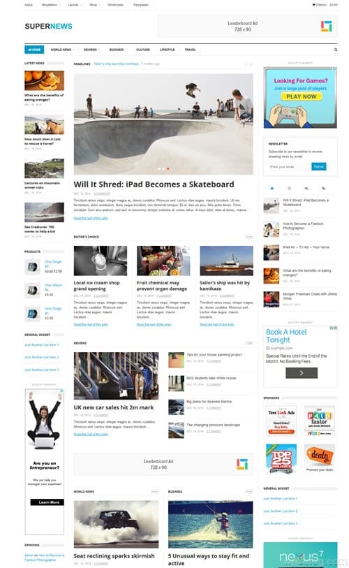 SuperNews WordPress Theme