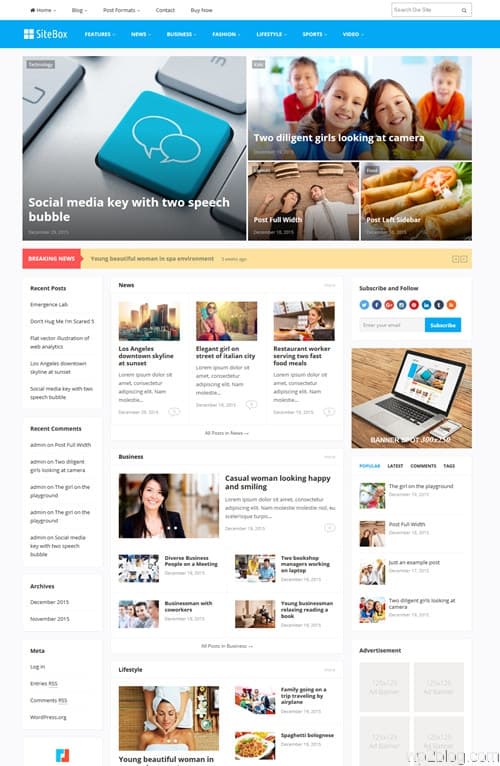 SiteBox WordPress Theme