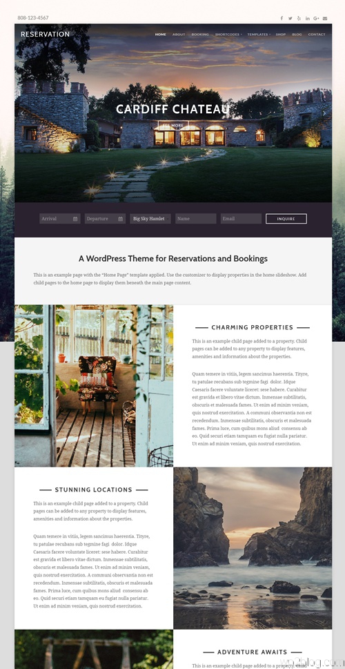 Reservation WordPress Theme