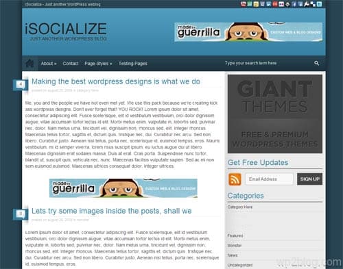 isocialize wordpress theme