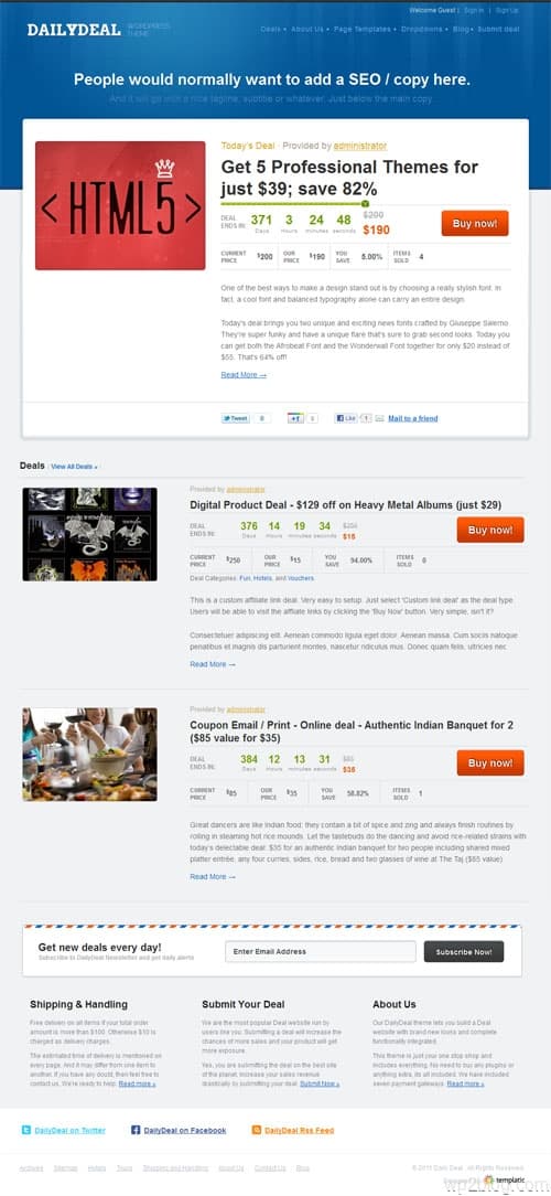 Daily Deals WordPress Theme