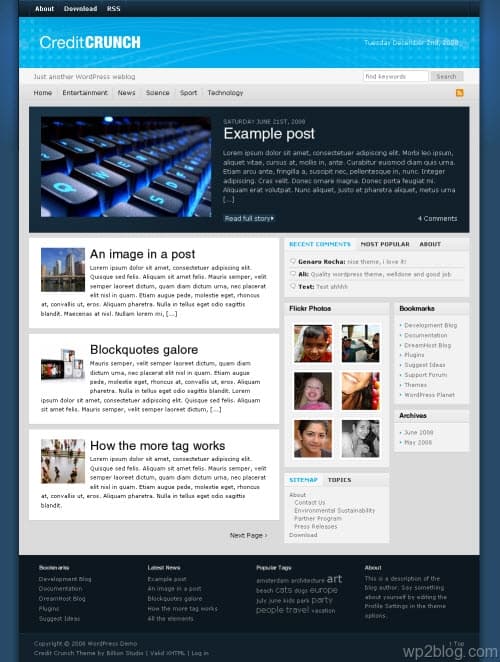 credit crunch wordpress theme