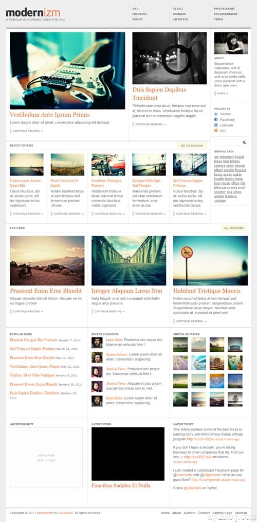 Modernizm Premium WordPress Theme