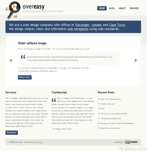 Over easy wordpress theme