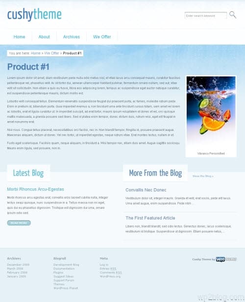 cushy wordpress theme