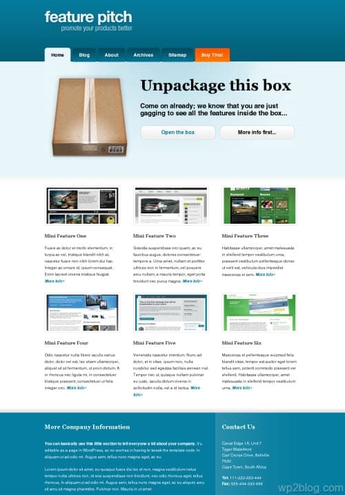 feature pitch wordpress theme