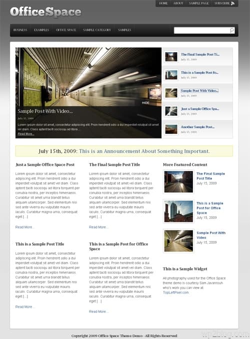 office space wordpress theme