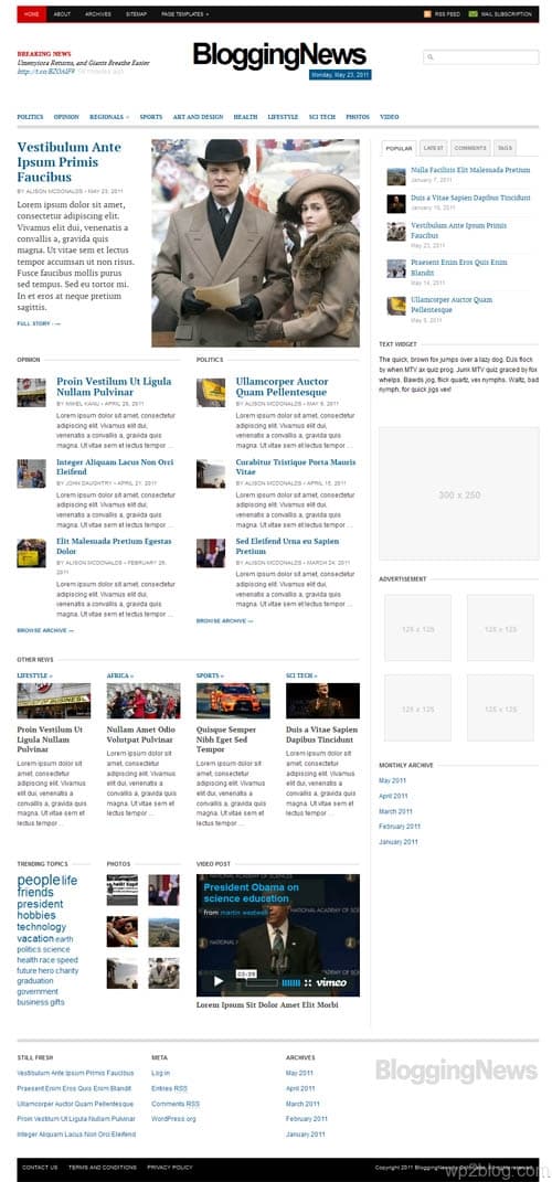 Blogging News WordPress Theme