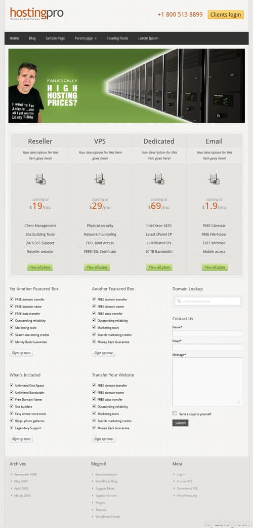 Web Hosting Pro WordPress Theme