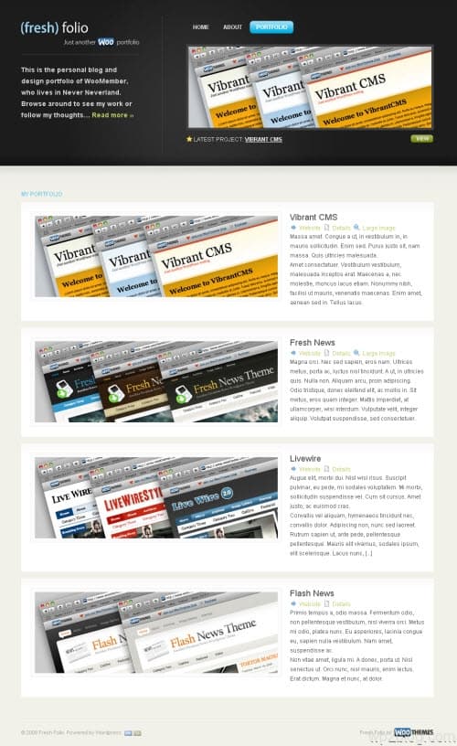 Fresh Folio Blog Theme