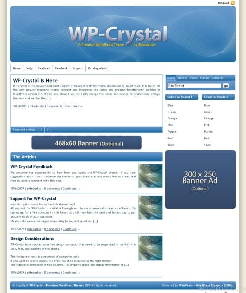 wp-cystal wordpress theme