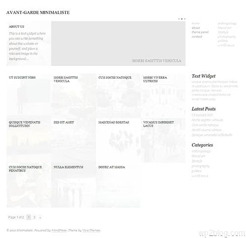 minimaliste wordpress theme