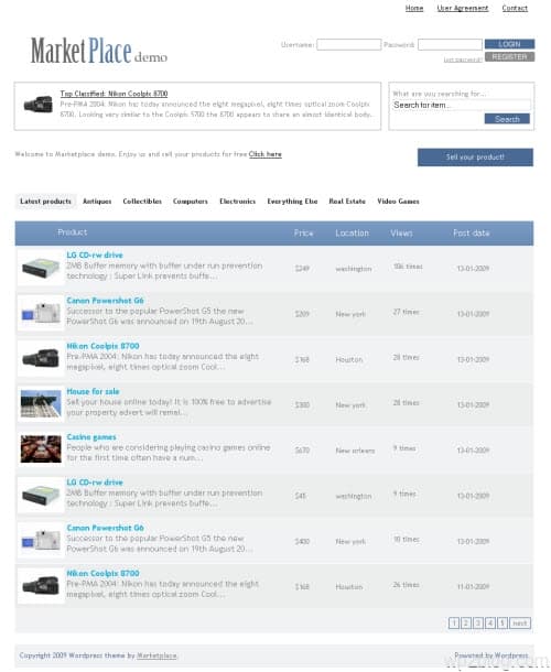 marketplace wordpress theme