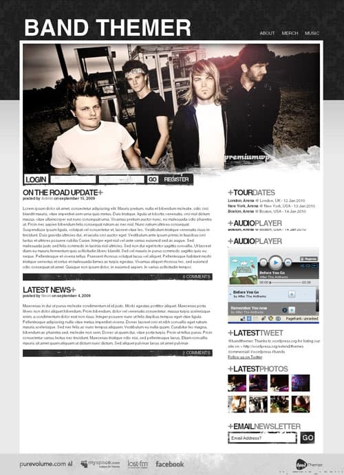 band wordpress theme