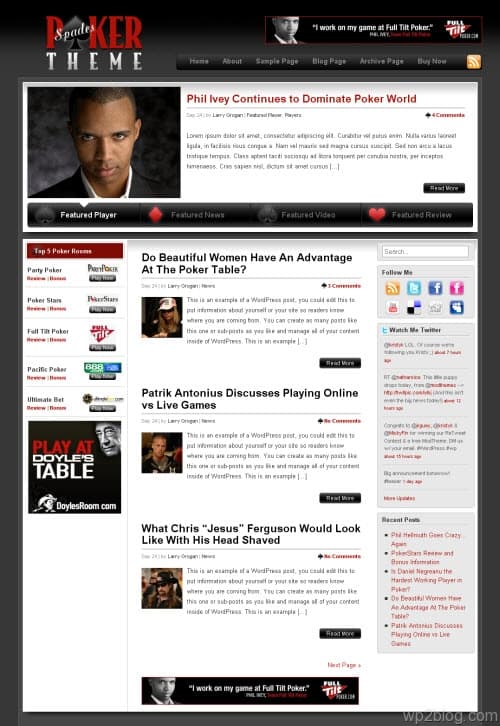 Spades Poker WordPress Theme