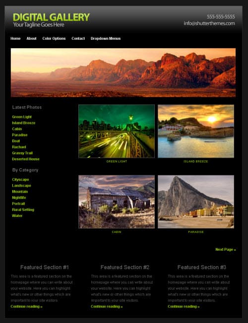 Digital Gallery Black WordPress Theme