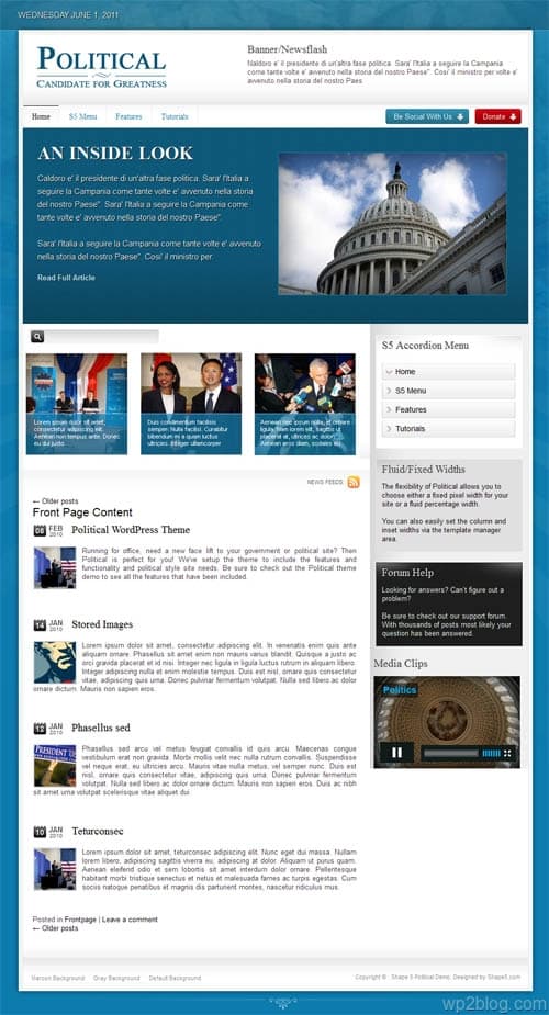 Political Premium WordPress Theme