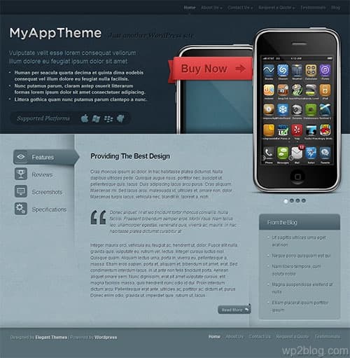 app wordpress theme