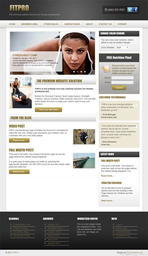 fitpro wordpress theme