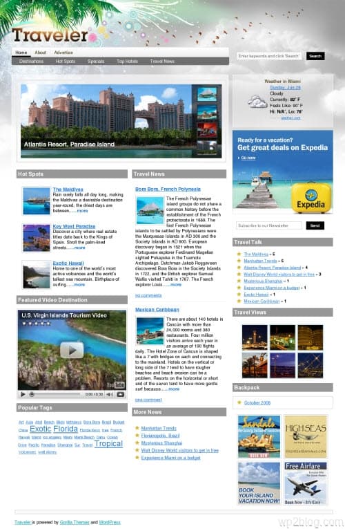 traveler wordpress magazine theme