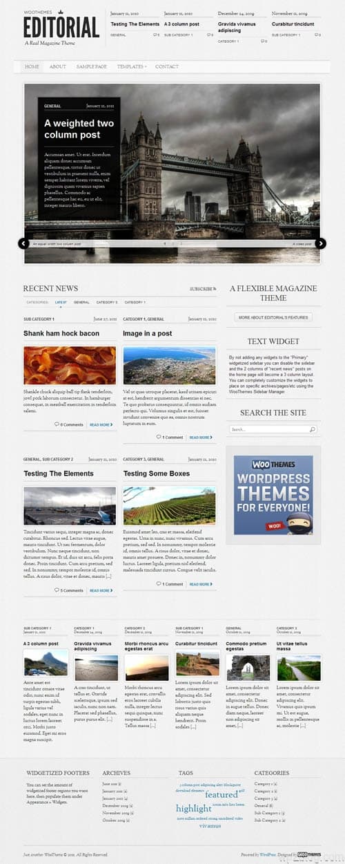 Editorial Magazine WordPress Theme