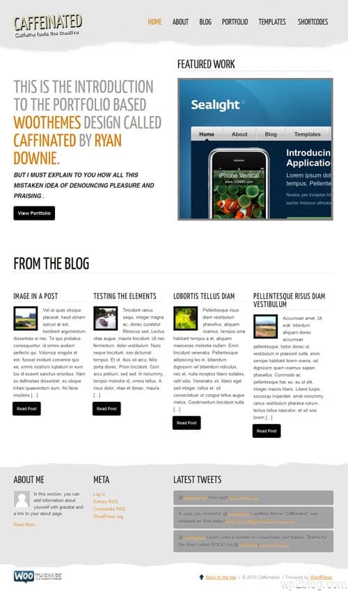 Caffeinated Portfolio Premium WordPress Theme