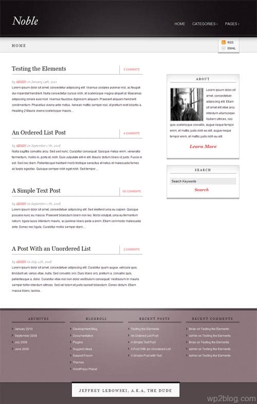 noble wordpress theme