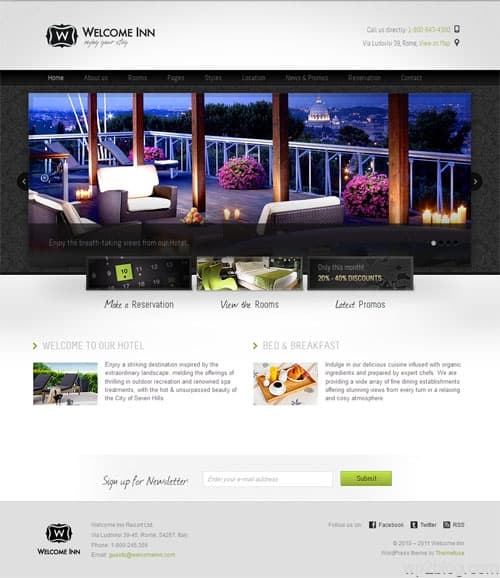 Welcome Inn Hotel WordPress Theme