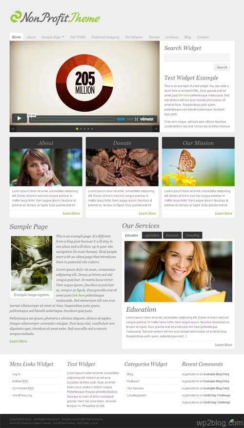 Non Profit WordPress Business Theme