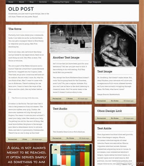 Old Post WordPress Tumblog Theme