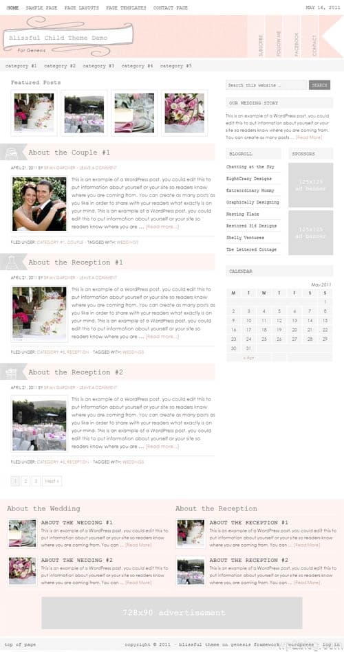 Blissful Wedding WordPress Theme