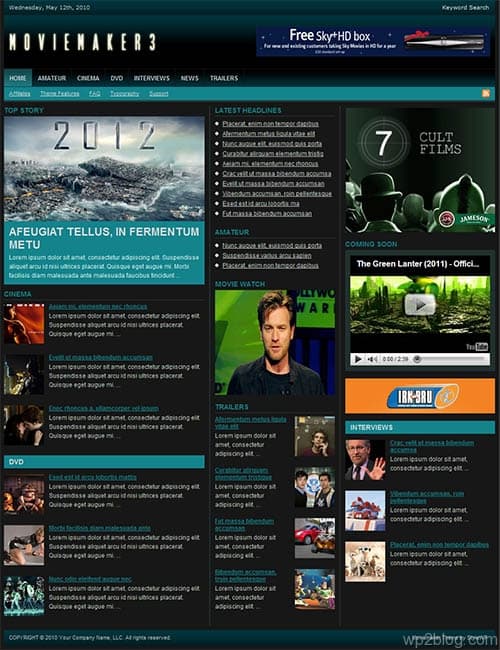 movie maker wordpress theme