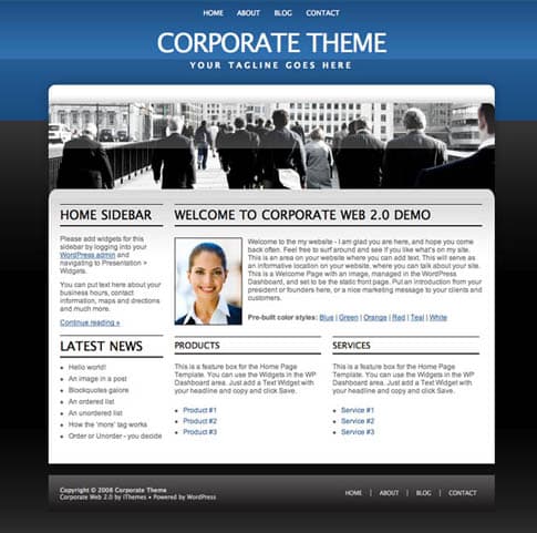 Corporate Theme Blue