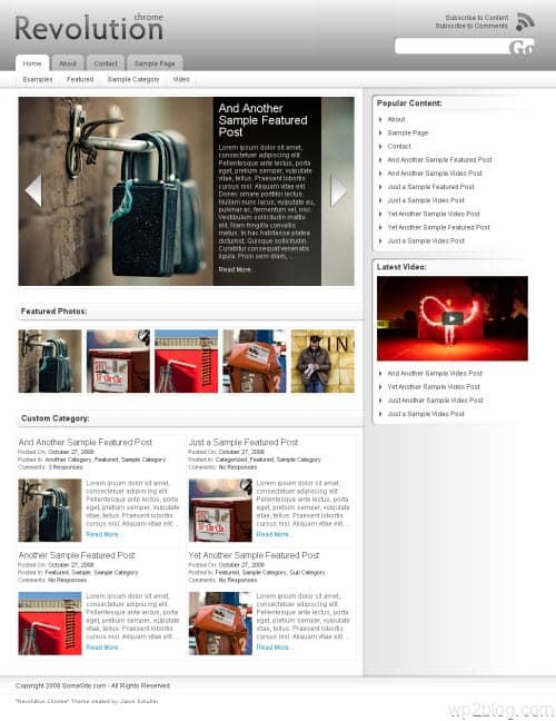 Revolution Chrome WordPress Theme