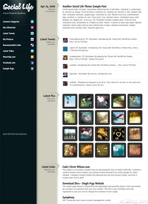 social life wordpress theme