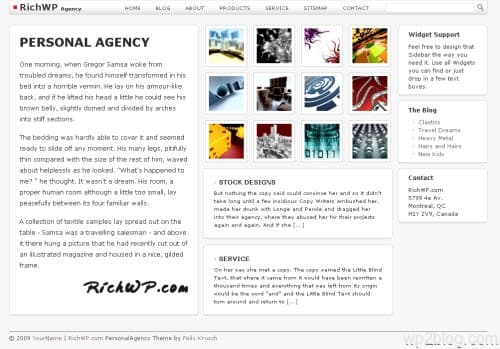 personal agency wordpress theme